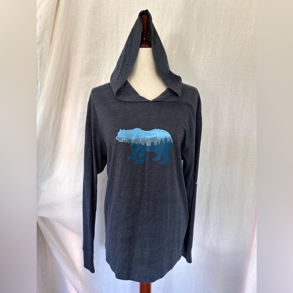Woman’s Exclusive Long Sleeve Bear Hoodie in Grey size M